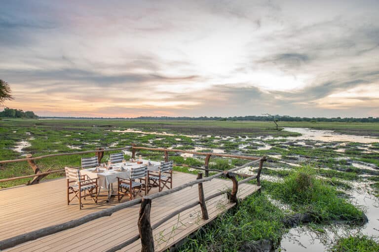 Kafunta River Lodge in the dry season