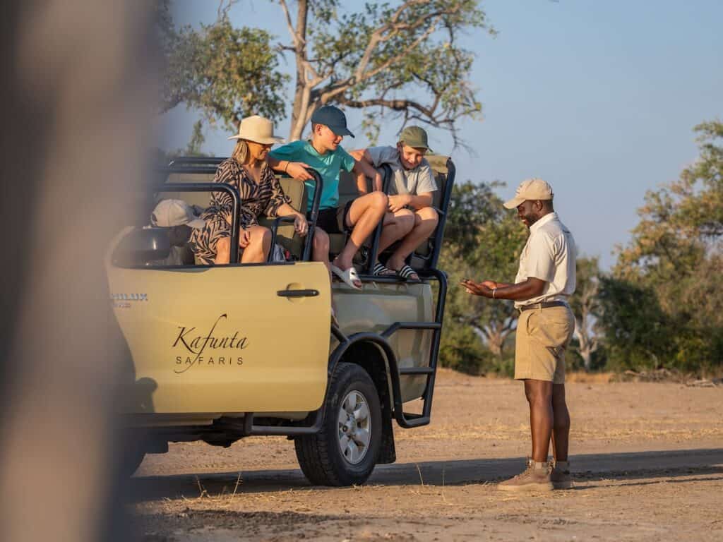 Family on safari