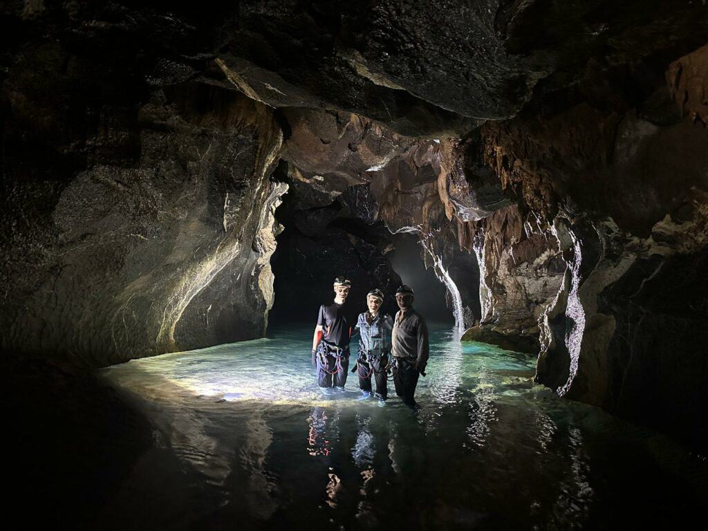 The Cowans caving in Vietnam